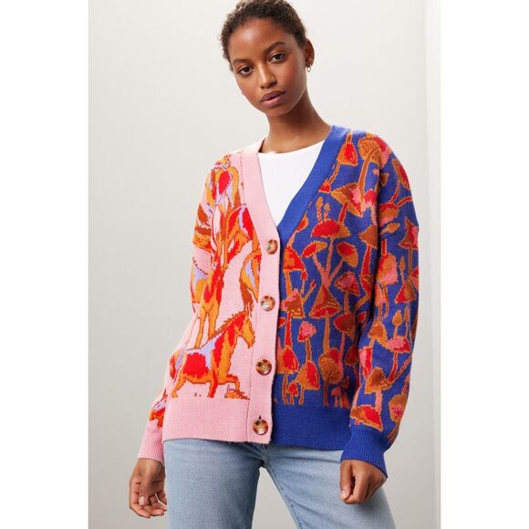 FARM Rio Mixed Mushroom Cardigan ❤️🩹 - Picture 1 of 10
